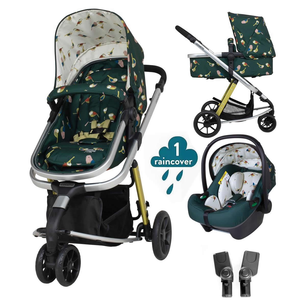 Cosatto Giggle 2 in 1 i Size Travel System Bundle Birdland